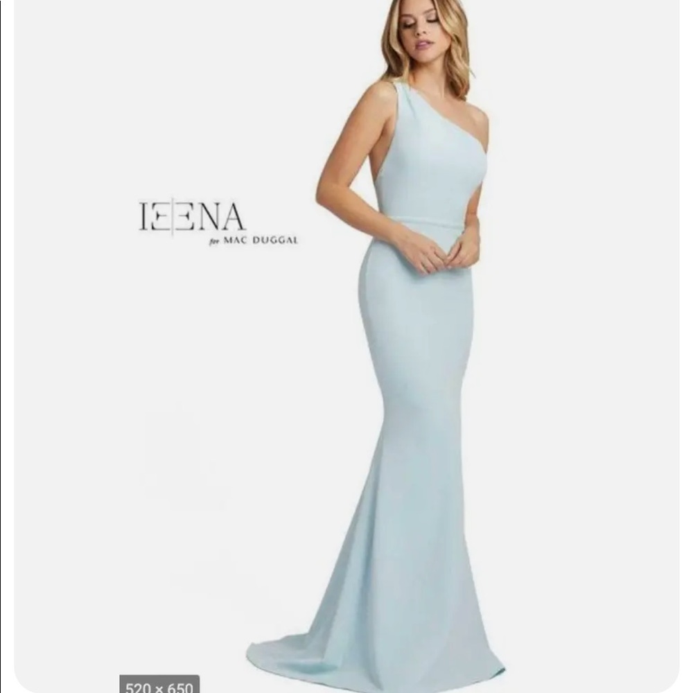 Ieena For MAC Duggal Crepe maxi Dress, SZ 6, New, Light blue